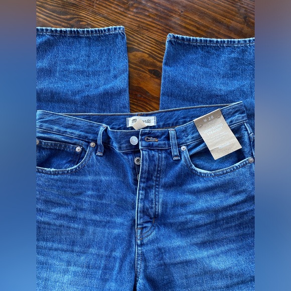 NWT Madewell Low-Slung Straight Jeans Size 28 - Picture 2 of 13